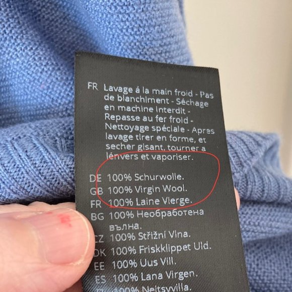 Oska 100% Virgin Wool Sweater, Periwinkle, Size 12/14 - Picture 6 of 6